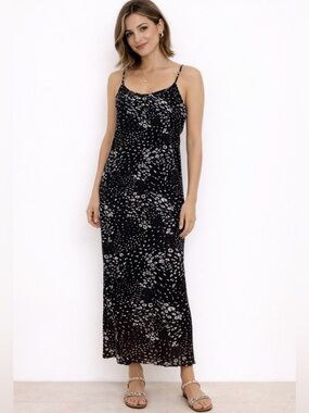 Cotton On Black and White Cheetah Pattern Maxi Dress Size XS